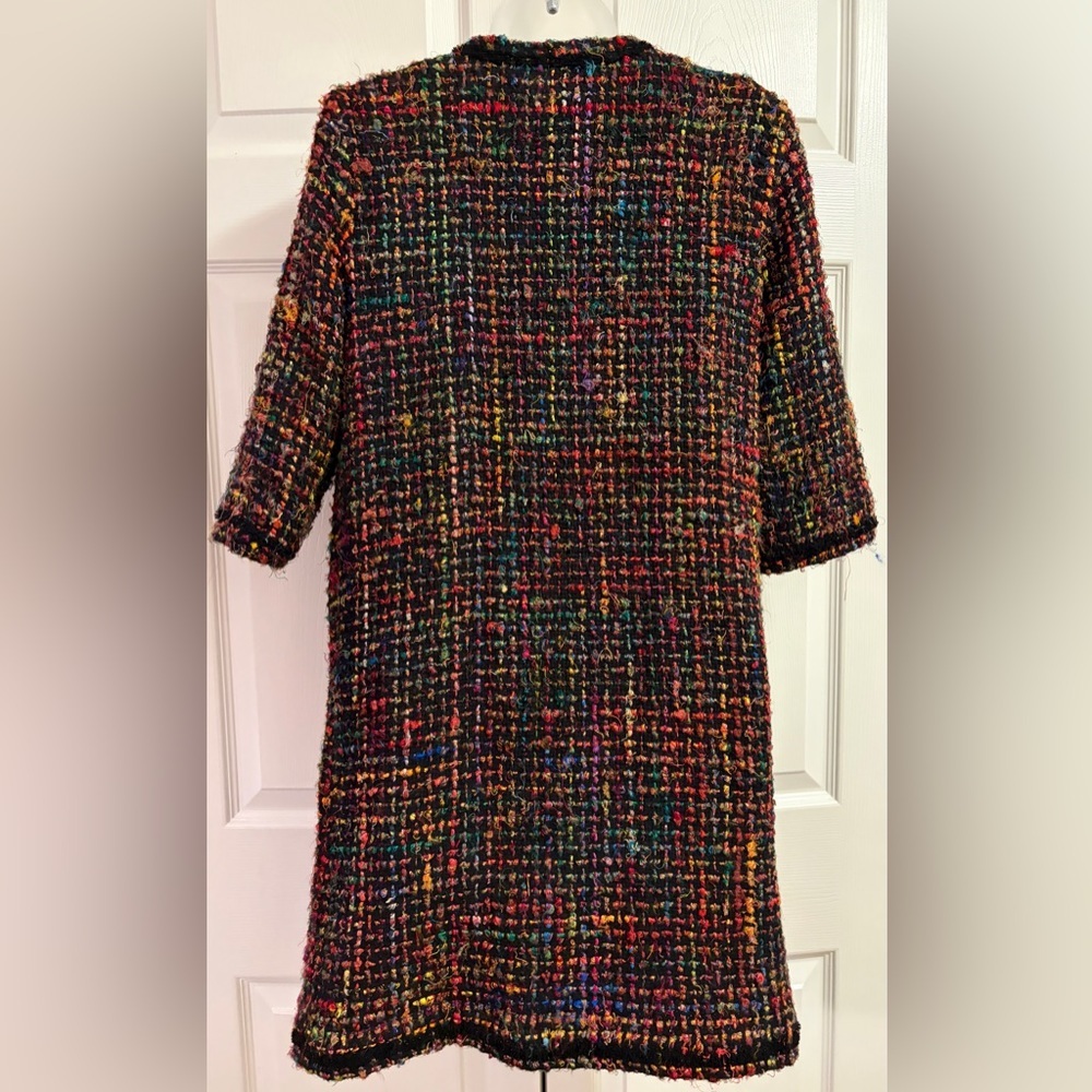 Anthropologie Ett:Twa Tweed Berwyn Rainbow Coat Handmade Frayed Jacket size XS - Picture 5 of 14